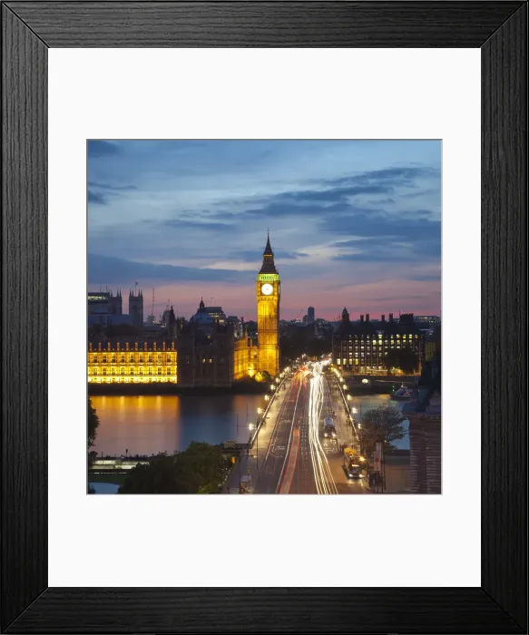 Framed Print : Big Ben, Houses of Parliament and Westminster Bridge, London, England, UK