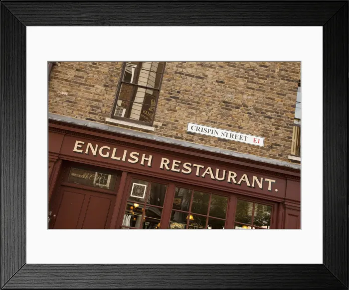 Framed Print : Restaurant next to Spitalfields Market, London, England, UK Framed Print : Restaurant next to Spitalfields Market, London, England, UK