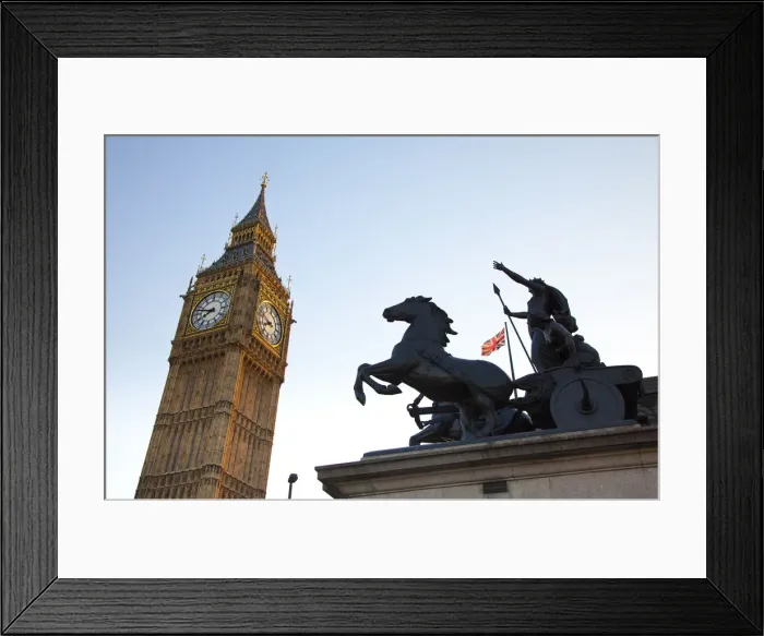 Framed Print : Boudica Statue & Big Ben, Houses of Parliament, London, England, UK Framed Print : Boudica Statue & Big Ben, Houses of Parliament, London, England, UK