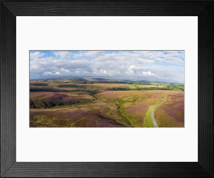 Framed Print : United Kingdom, Devon, Exmoor National Park, aerial view over the moors Framed Print : United Kingdom, Devon, Exmoor National Park, aerial view over the moors