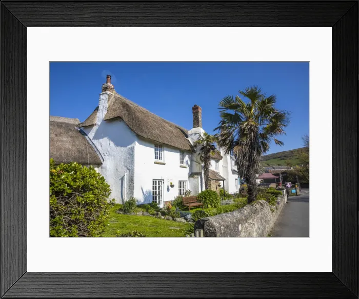 Framed Print : Thatched cottage, Croyde, Devon, England, UK Framed Print : Thatched cottage, Croyde, Devon, England, UK