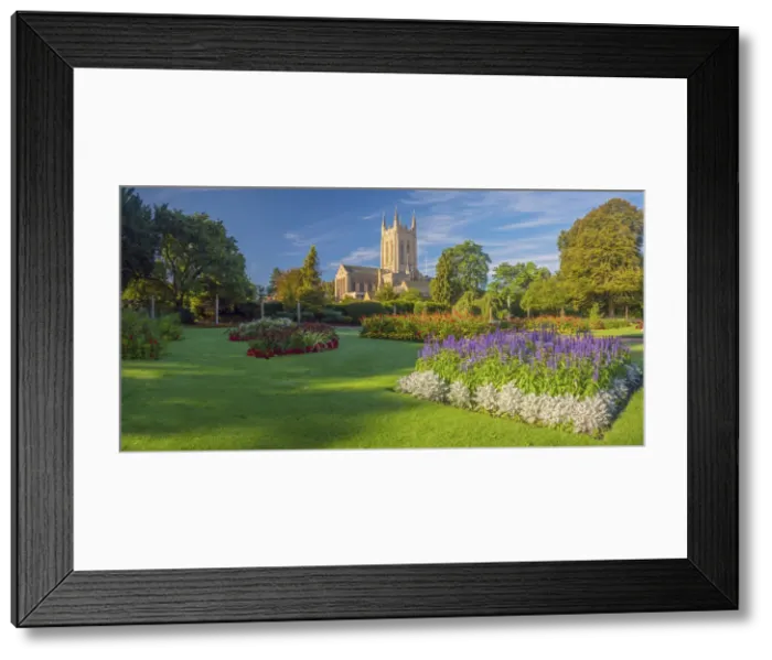 Framed Print : UK, England, Suffolk, Bury Saint Edmunds, St Edmundsbury Cathedral from the Abbey Gardens Framed Print : UK, England, Suffolk, Bury Saint Edmunds, St Edmundsbury Cathedral from the Abbey Gardens