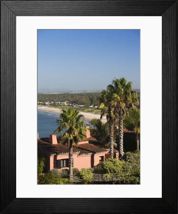 Framed Print : Uruguay, Punta Ballena, Houses above Playa Portezuelo beach, morning Framed Print : Uruguay, Punta Ballena, Houses above Playa Portezuelo beach, morning