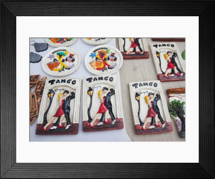 Framed Print : Uruguay, Montevideo, Plaza Constitucion flea market, Uruguayan souvenirs