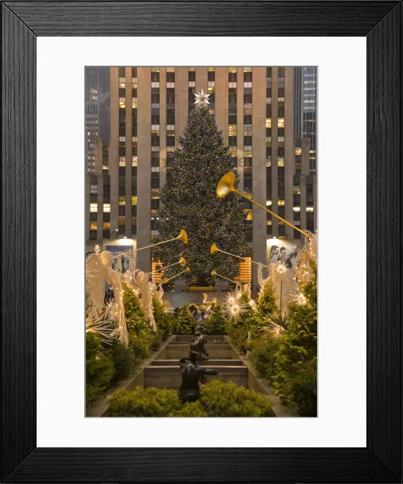 Framed Print : USA, New York City, Manhattan Rockefeller Plaza Christmas Decorations and Tree Framed Print : USA, New York City, Manhattan Rockefeller Plaza Christmas Decorations and Tree
