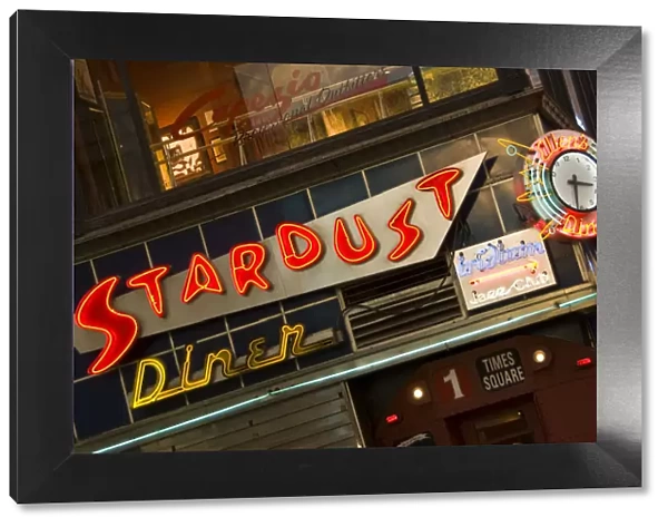 USA, New York City, Manhattan, Broadway, Ellens Stardust Diner sign