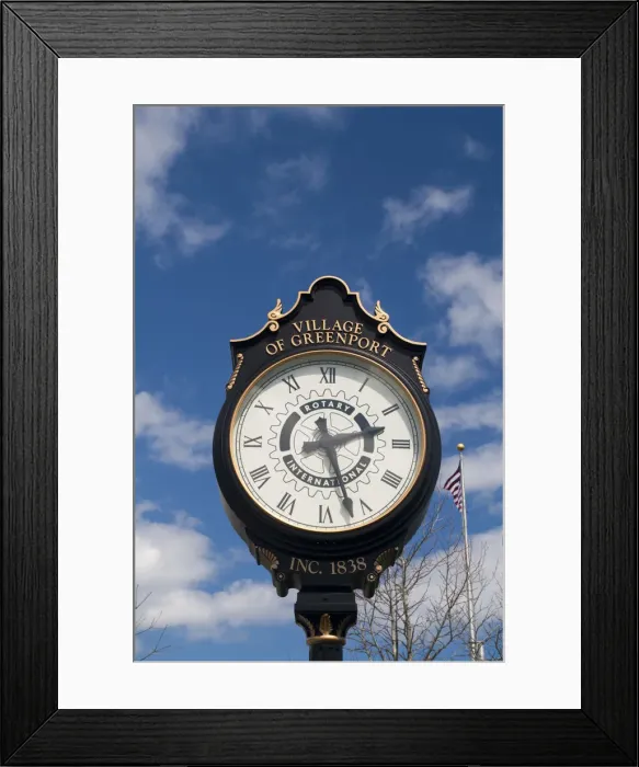 Framed Print : USA, New York, Long Island, Greenport, town clock Framed Print : USA, New York, Long Island, Greenport, town clock