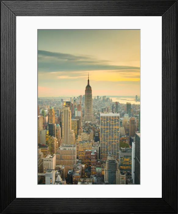 Framed Print : USA, New York, Manhattan, Empire State Building and Midtown from Top of the Rock