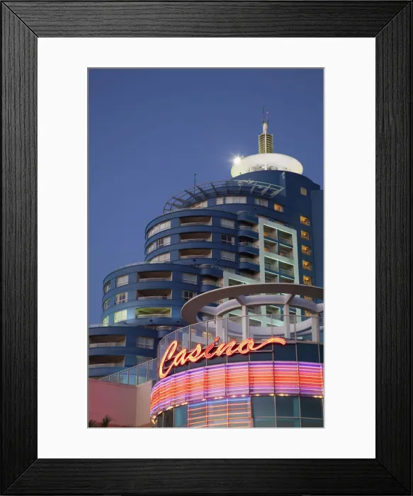 Framed Print : Uruguay, Punta del Este, Conrad Hotel and Casino. evening Framed Print : Uruguay, Punta del Este, Conrad Hotel and Casino. evening