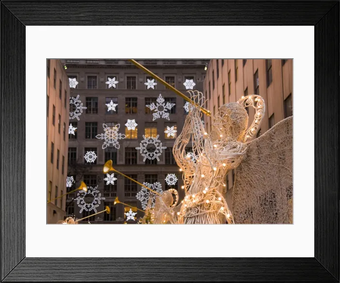 Framed Print : New York City Manhattan Rockefeller Center Christmas decorations and Saks Department Framed Print : New York City Manhattan Rockefeller Center Christmas decorations and Saks Department