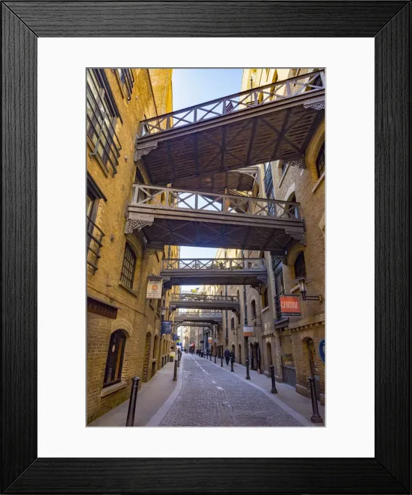 Framed Print : UK, England, London, Butlers Wharf, Shad Thames, former warehouses Framed Print : UK, England, London, Butlers Wharf, Shad Thames, former warehouses