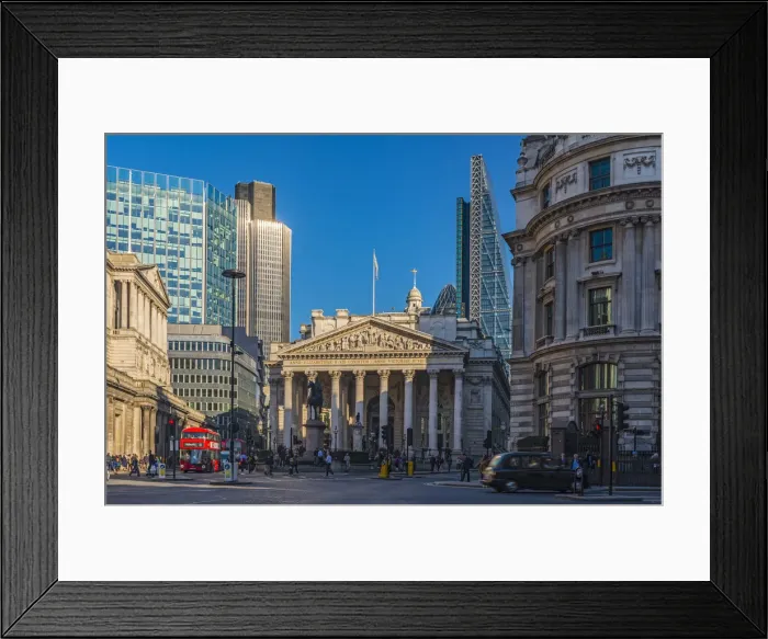 Framed Print : UK, England, London, The City, Bank of England (left) and the Royal Exchange, Tower 42 Framed Print : UK, England, London, The City, Bank of England (left) and the Royal Exchange, Tower 42