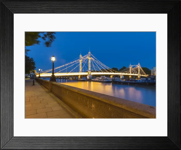 Framed Print : Albert Bridge, River Thames, London, England, UK