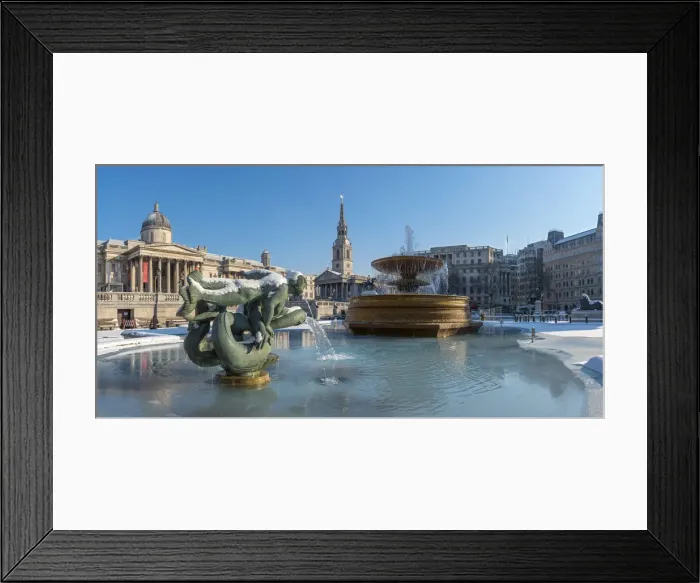 Framed Print : UK, England, London, The West End, Trafalgar Square, National Gallery and St