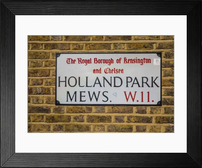 Framed Print : Street sign, Holland Park, London, England, UK Framed Print : Street sign, Holland Park, London, England, UK