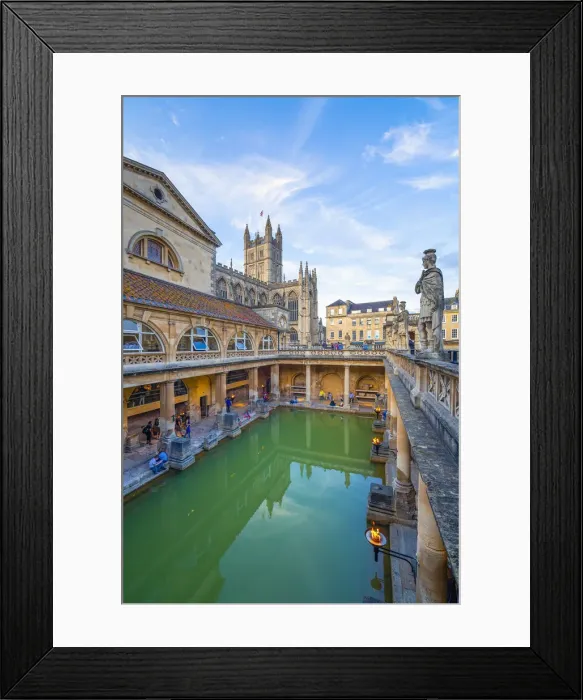 Framed Print : The Roman Baths and Bath Cathedral, Bath, Somerset, England Framed Print : The Roman Baths and Bath Cathedral, Bath, Somerset, England