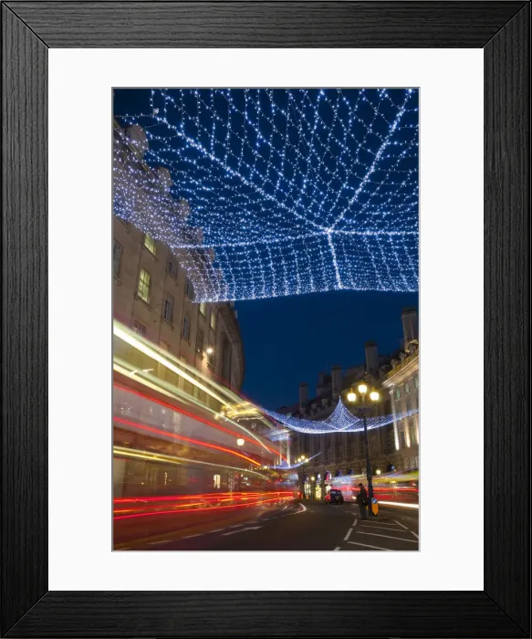 Framed Print : UK, England, London, Regents Street, Christmas Lights and Taxi Framed Print : UK, England, London, Regents Street, Christmas Lights and Taxi