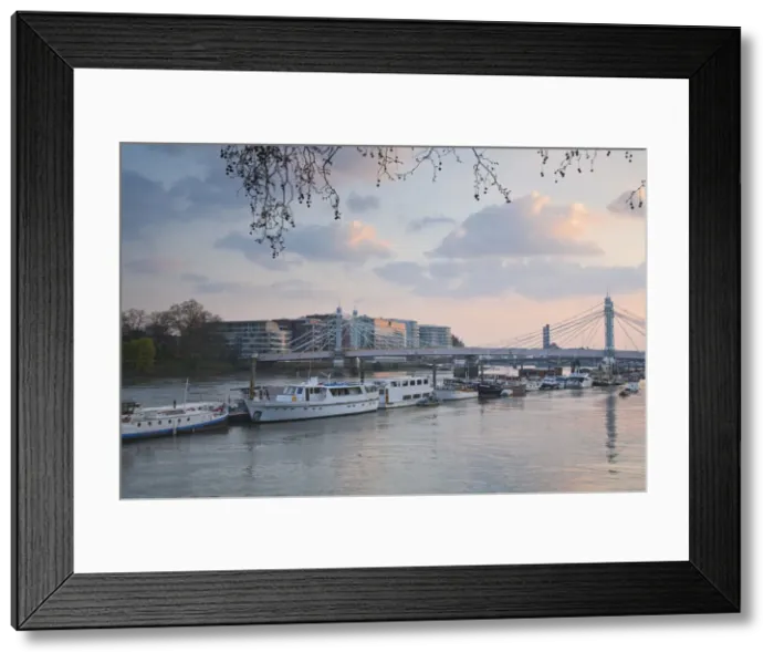 Framed Print : England, London, Battersea, Albert Bridge Framed Print : England, London, Battersea, Albert Bridge