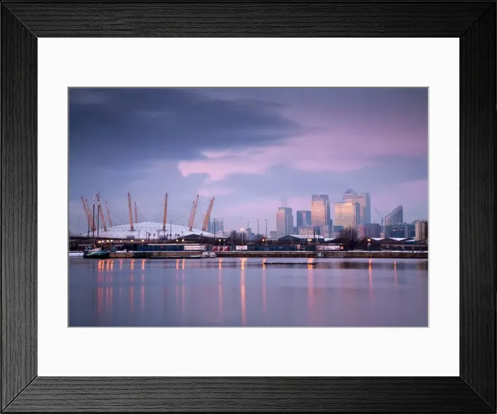 Framed Print : England, London, Royal Victoria Docks, O2 Arena and Canary Wharf Framed Print : England, London, Royal Victoria Docks, O2 Arena and Canary Wharf