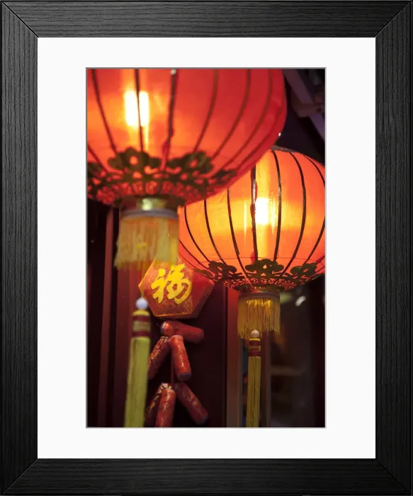 Framed Print : Red Lanterns, Chinese New Year, China Town, London, England Framed Print : Red Lanterns, Chinese New Year, China Town, London, England