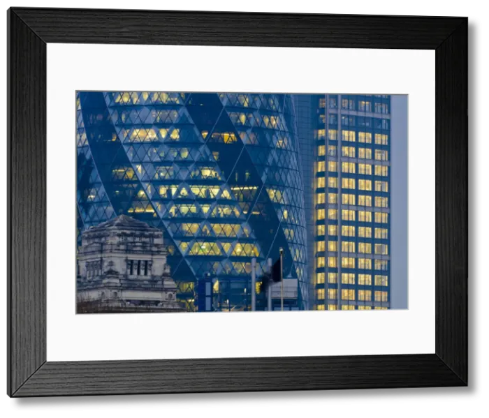 Framed Print : UK, England, London, Swiss Re Building (The Gherkin) and Heron Tower Framed Print : UK, England, London, Swiss Re Building (The Gherkin) and Heron Tower