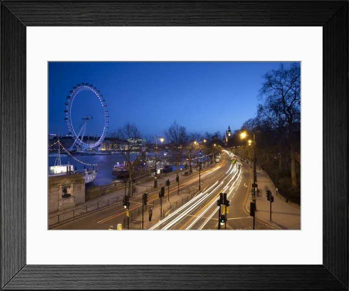Framed Print : Millennium Wheel & Victoria Embankment, London, England