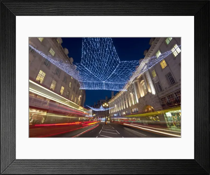 Framed Print : UK, England, London, Regents Street, Christmas Lights and Taxi Framed Print : UK, England, London, Regents Street, Christmas Lights and Taxi