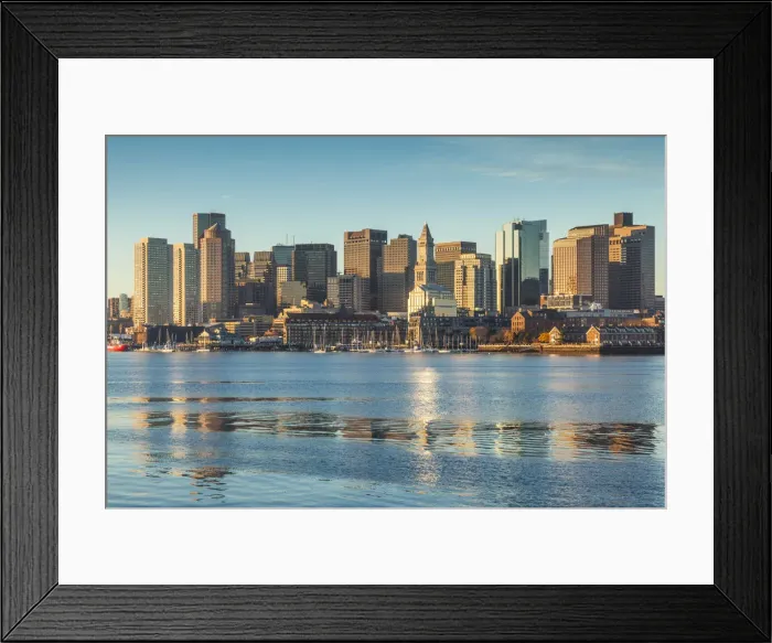 Framed Print : USA, New England, Massachusetts, Boston, city skyline from Boston Harbor