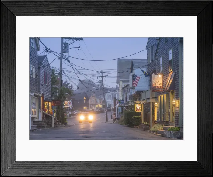 Framed Print : USA, New England, Massachusetts, Cape Ann, Rockport, Rockport Harbor, Bearskin Neck, dusk Framed Print : USA, New England, Massachusetts, Cape Ann, Rockport, Rockport Harbor, Bearskin Neck, dusk