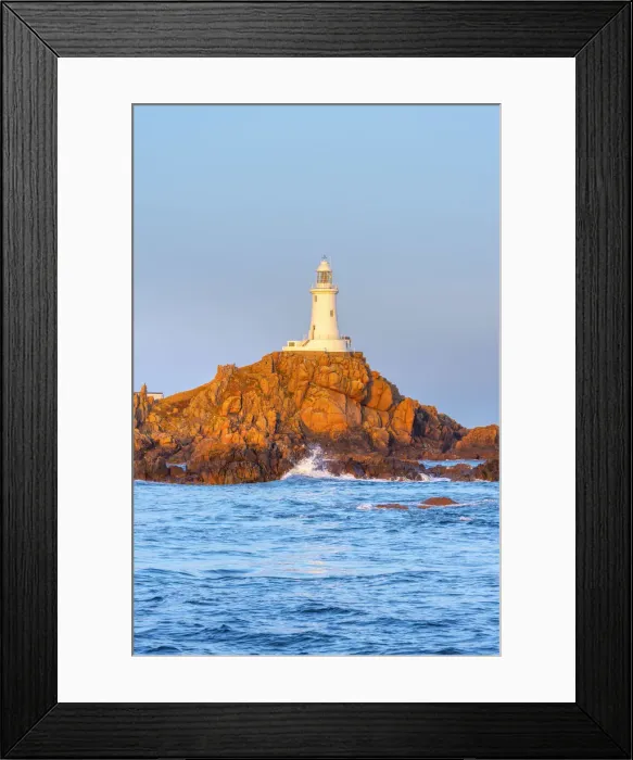 Framed Print : United Kingdom, Channel Islands, Jersey, Corbiere Lighthouse