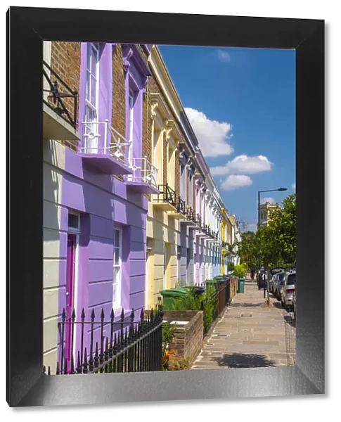 UK, England, London, Camden, Hartland Road, colourful houses