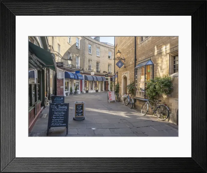 Framed Print : UK, England, Cambridge, Trinity Street, Rose Crescent Framed Print : UK, England, Cambridge, Trinity Street, Rose Crescent