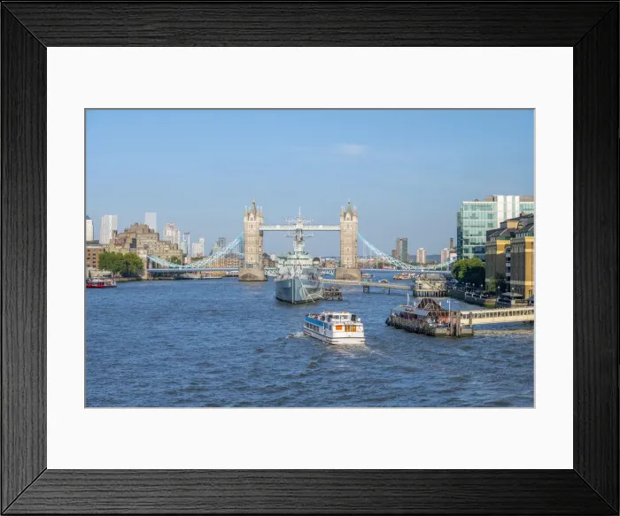 Framed Print : UK, England, London, Tower Bridge and HMS Belfast Framed Print : UK, England, London, Tower Bridge and HMS Belfast