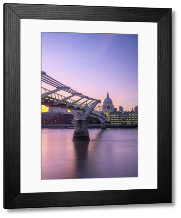 Framed Print : UK, England, London, Millennium Bridge over River Thames and St. Pauls Cathedral Framed Print : UK, England, London, Millennium Bridge over River Thames and St. Pauls Cathedral