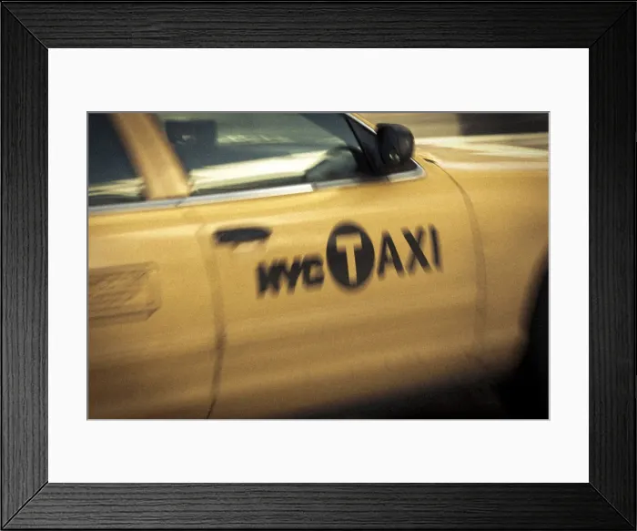Framed Print : Yellow Taxi cab, Manhattan, New York City, USA