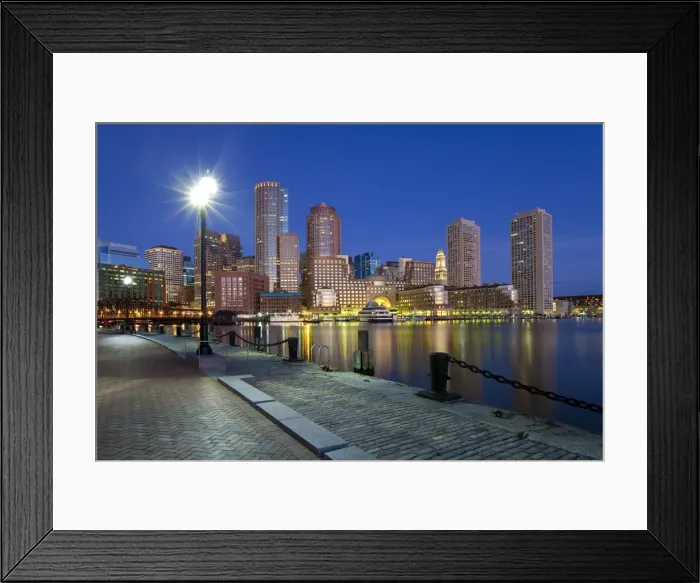 Framed Print : USA, Massachusetts, Boston, skyline and inner harbour including Rowes Wharf Framed Print : USA, Massachusetts, Boston, skyline and inner harbour including Rowes Wharf
