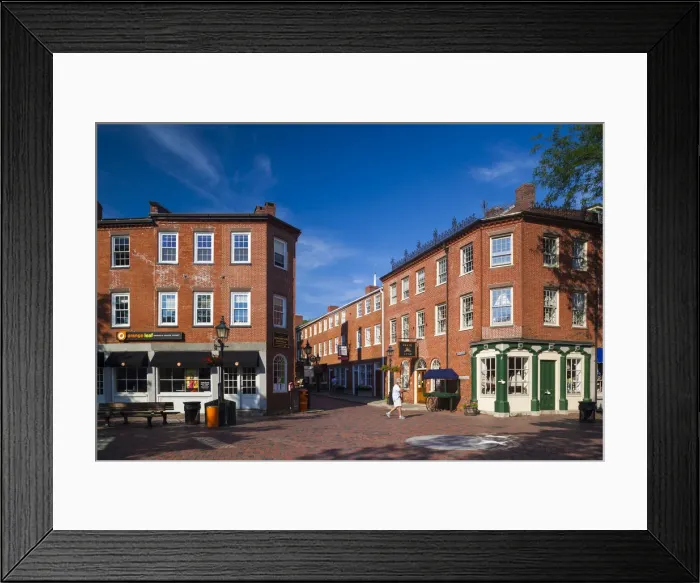 Framed Print : USA, Massachusetts, Newburyport, buildings along State Street Framed Print : USA, Massachusetts, Newburyport, buildings along State Street