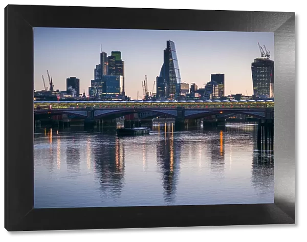 England, London, The City, skyline from Blackfriars Bridge