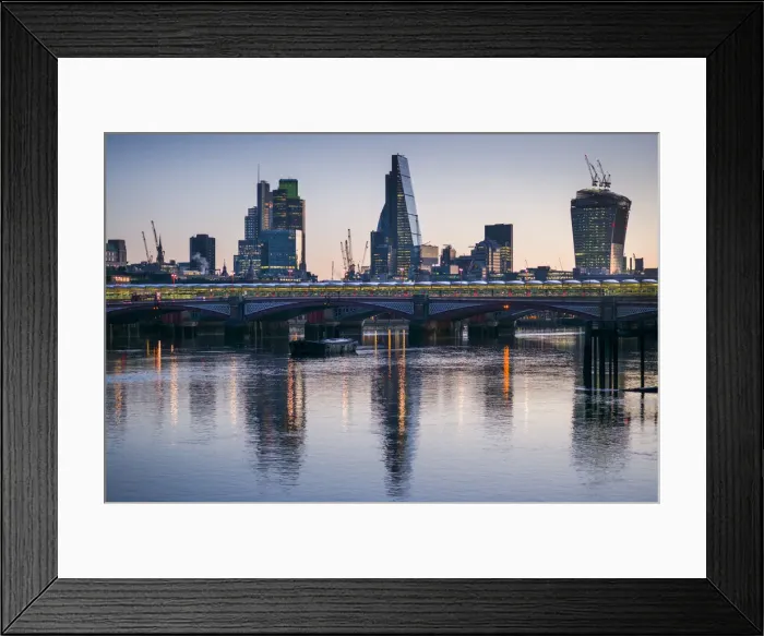 Framed Print : England, London, The City, skyline from Blackfriars Bridge Framed Print : England, London, The City, skyline from Blackfriars Bridge