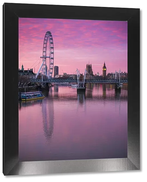 England, London, Southbank, The London Eye, sunrise