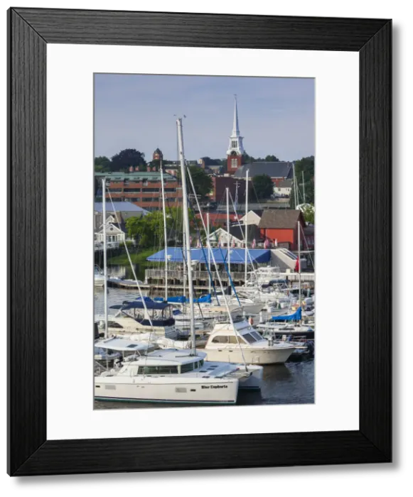Framed Print : USA, Massachusetts, Newburyport, elevated town view from the Merrimack River Framed Print : USA, Massachusetts, Newburyport, elevated town view from the Merrimack River