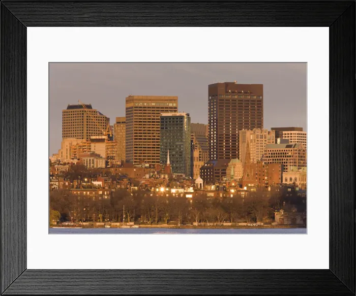 Framed Print : USA, Massachusetts, Boston, Financial District from the Charles River Framed Print : USA, Massachusetts, Boston, Financial District from the Charles River