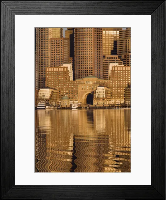 Framed Print : USA, Massachusetts, Boston, Financial District and Rowes Wharf Framed Print : USA, Massachusetts, Boston, Financial District and Rowes Wharf