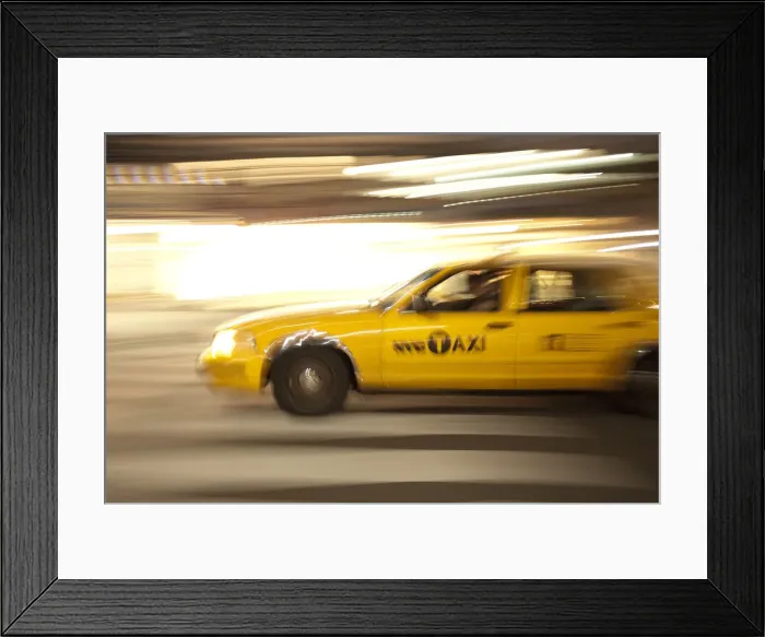 Framed Print : Yellow Taxi cab, Manhattan, New York City, USA