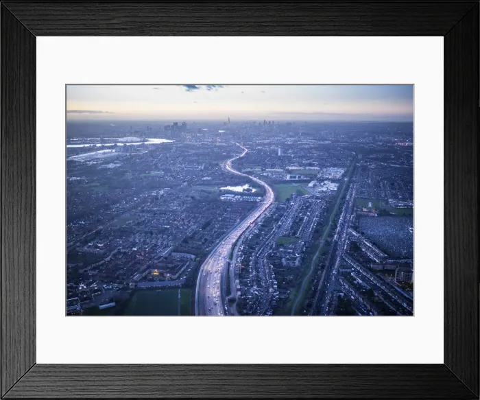 Framed Print : Aerial view of A13, Newham, East End, London, England Framed Print : Aerial view of A13, Newham, East End, London, England