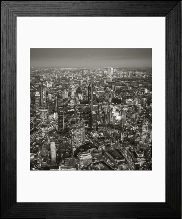 Framed Print : Aerial view over the City of London, London, England Framed Print : Aerial view over the City of London, London, England