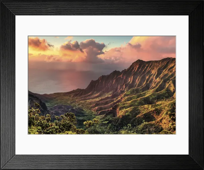 Framed Print : USA, Hawaii, Kauai, Na Pali Coast, Kalalau Valley Framed Print : USA, Hawaii, Kauai, Na Pali Coast, Kalalau Valley