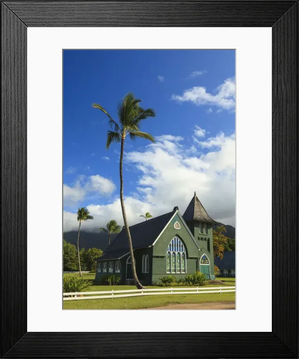 Framed Print : USA, Hawaii, Kauai, Hanalei, Waioli Huiia Church