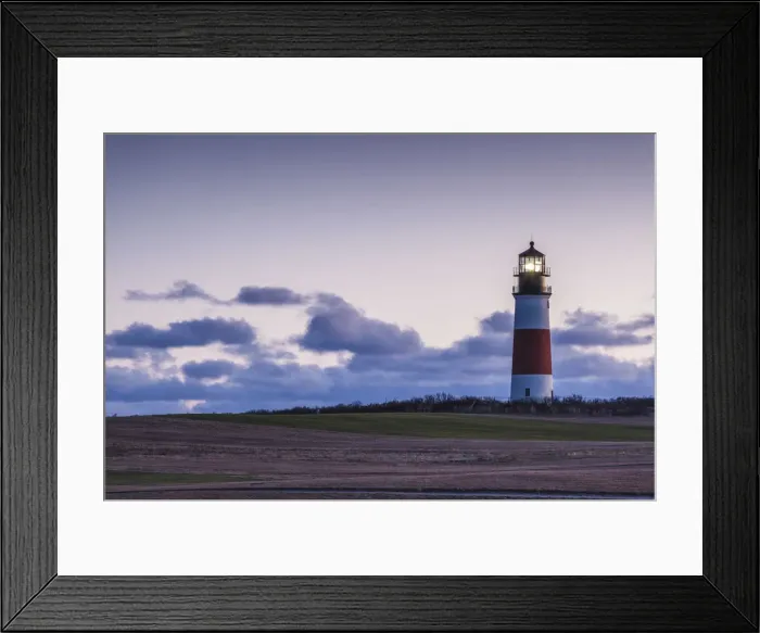 Framed Print : USA, New England, Massachusetts, Nantucket Island, Sankaty, Sankaty Head Lighthouse, dawn