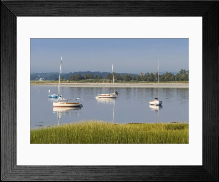 Framed Print : USA, New England, Cape Ann, Massachusetts, Annisquam, Annisquam River, sailing boats